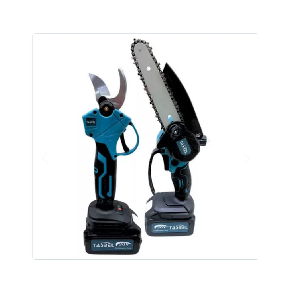 Kit Poda TASBEL: Tijera + Mini Motosierra + Extensión — tijera y motosierra