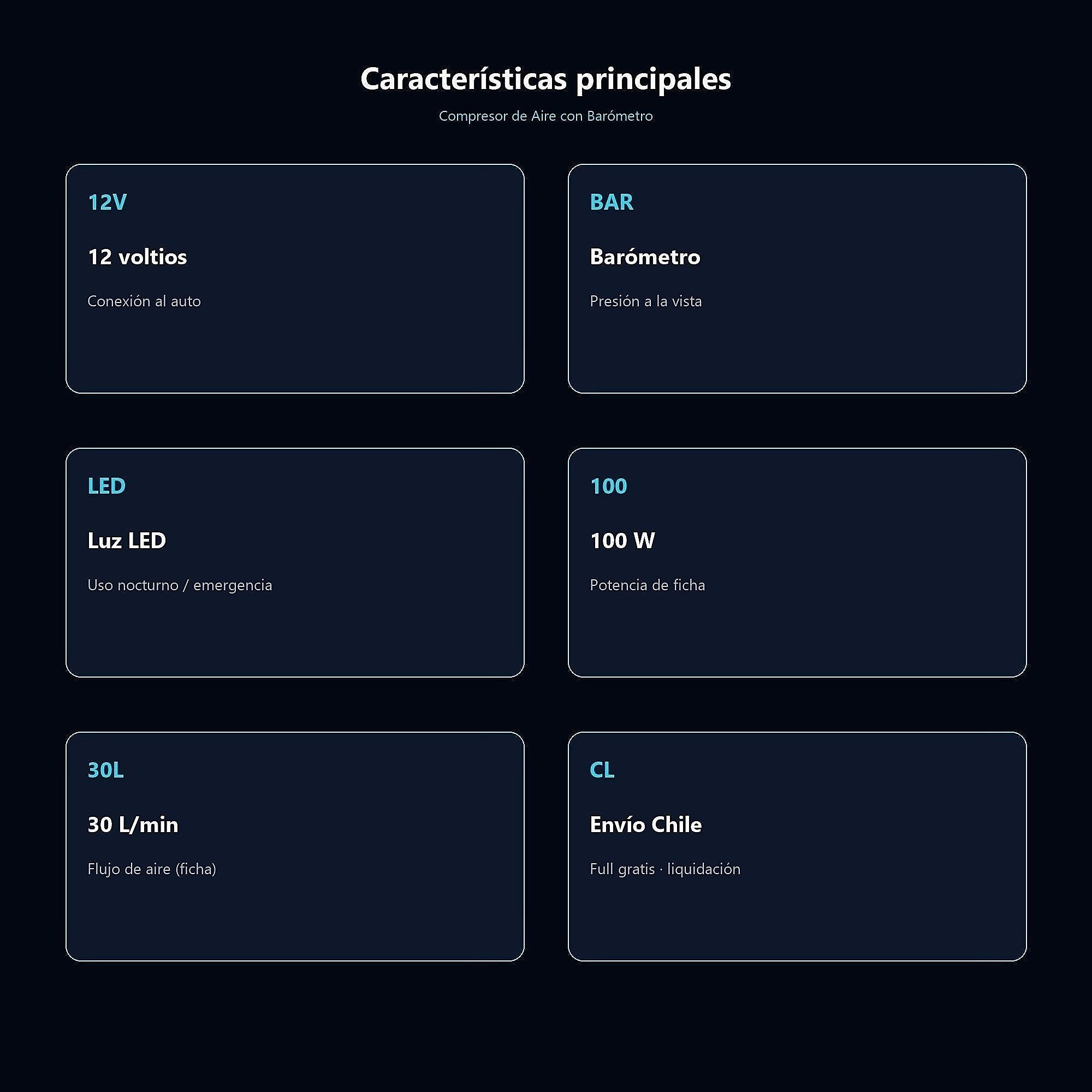 Compresor de Aire con Barómetro — características