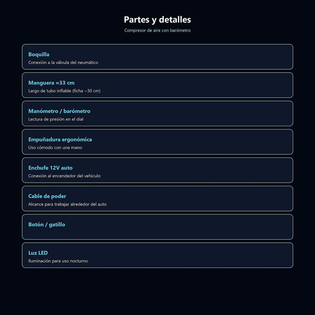 Compresor de Aire con Barómetro — partes