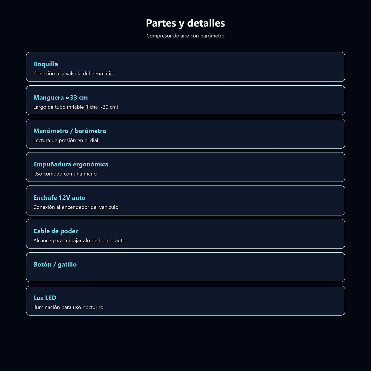 Compresor de Aire con Barómetro — partes