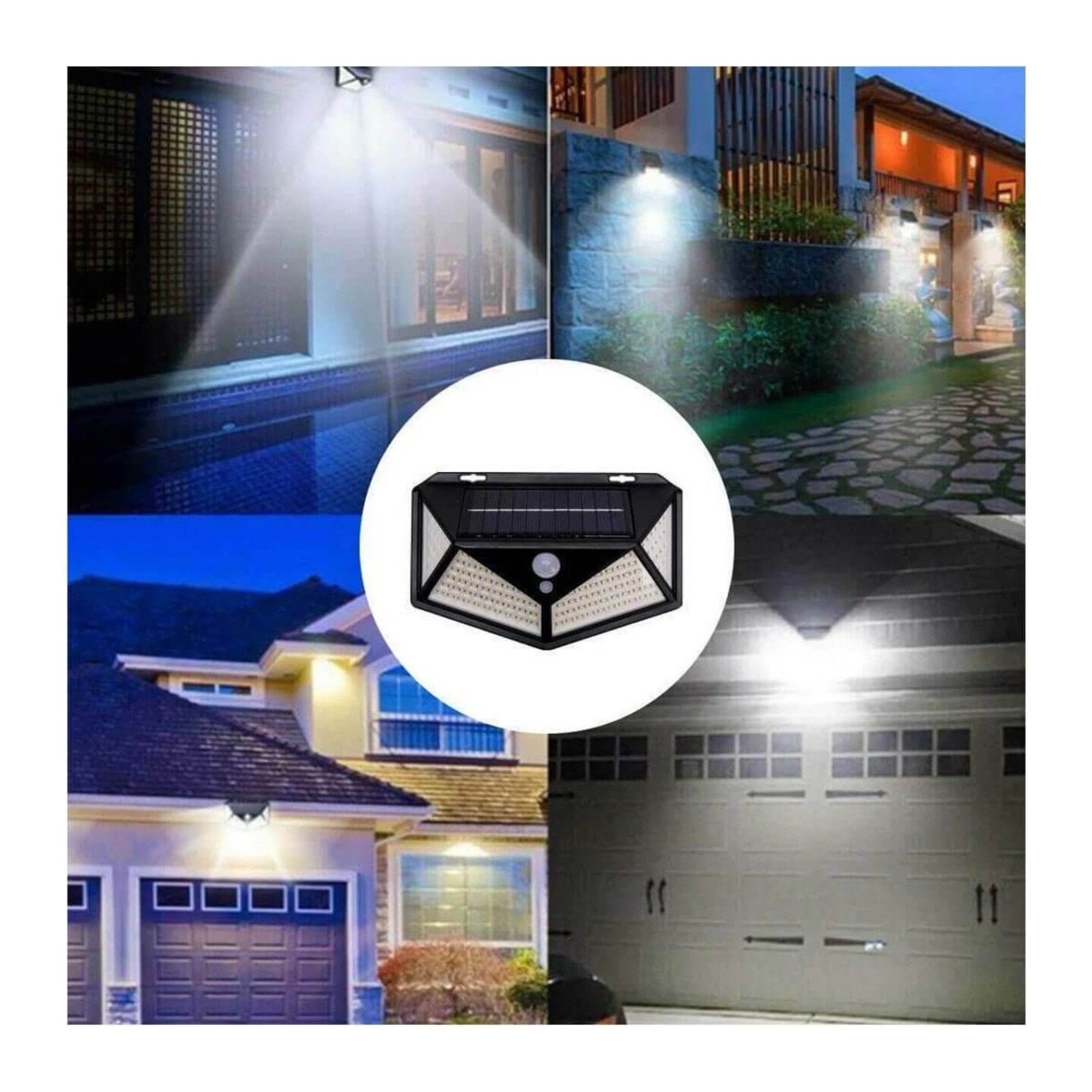Aplique solar en uso: patio, jardín y acceso de noche