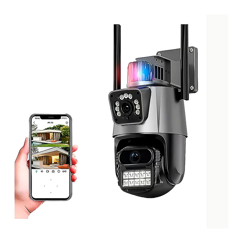 Cámara Exterior Doble Lente WiFi + Alarma — foto principal