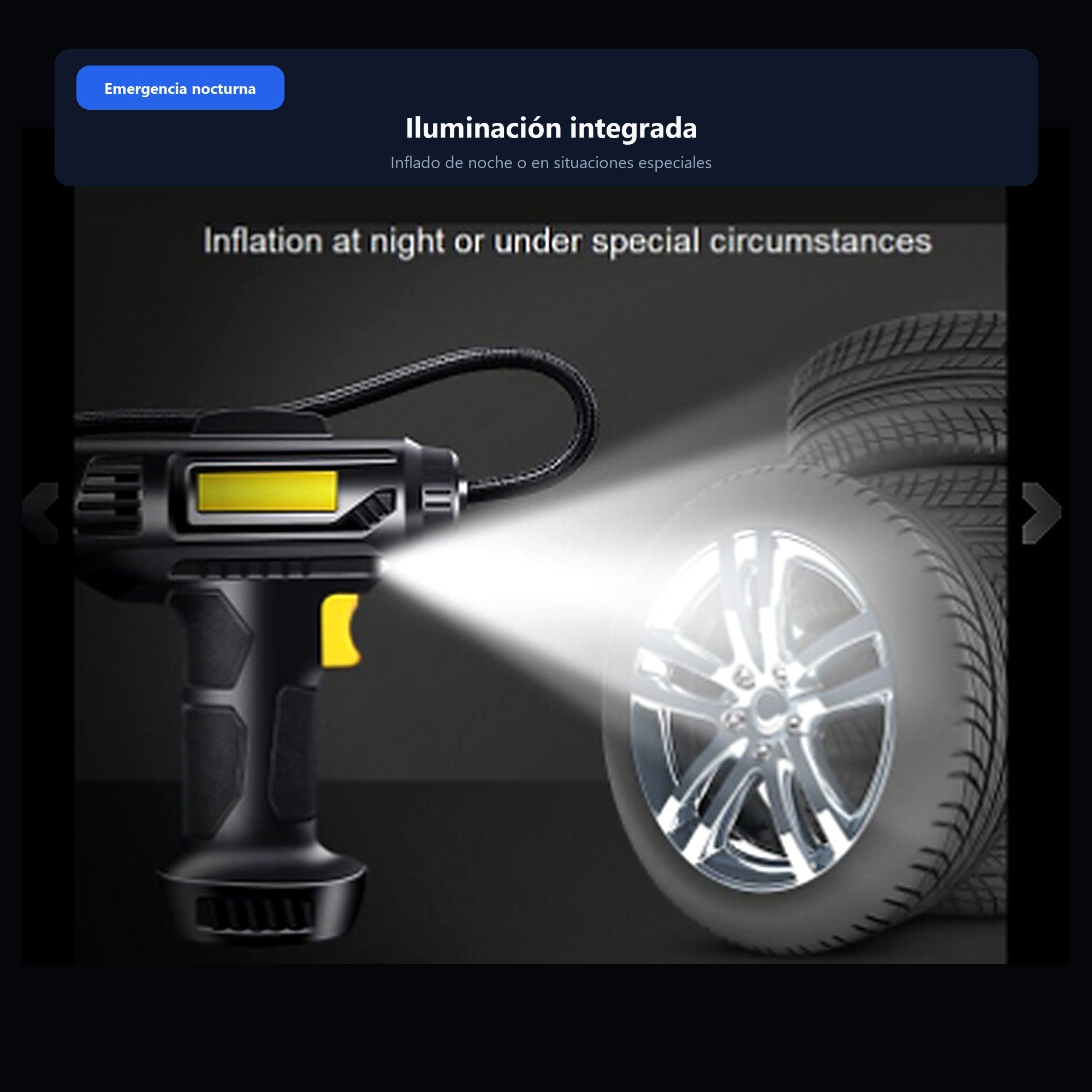 Compresor de Aire con Barómetro — emergencia nocturna (ES)