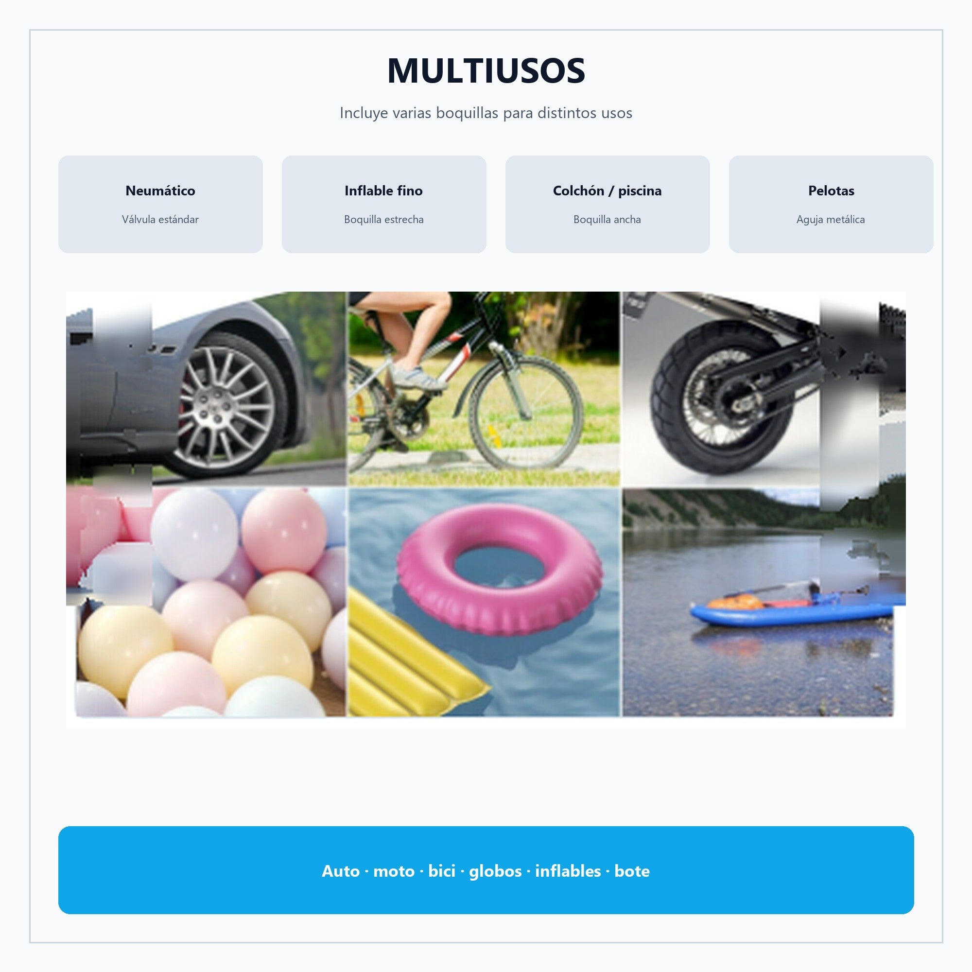 Compresor de Aire con Barómetro — multiusos (ES)