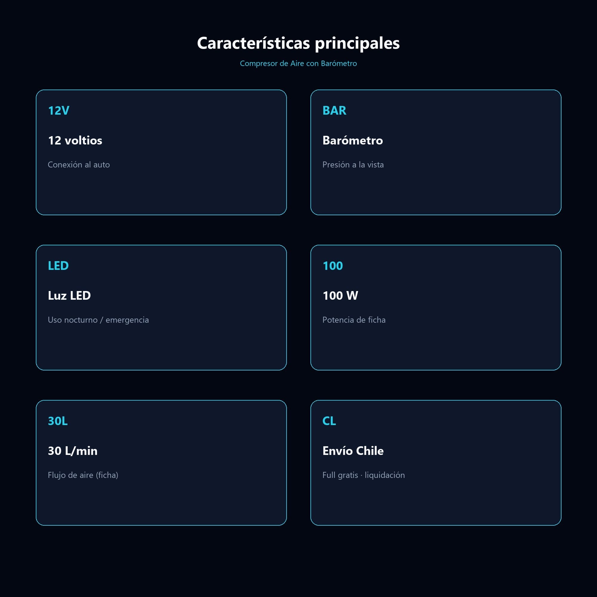 Compresor de Aire con Barómetro — características
