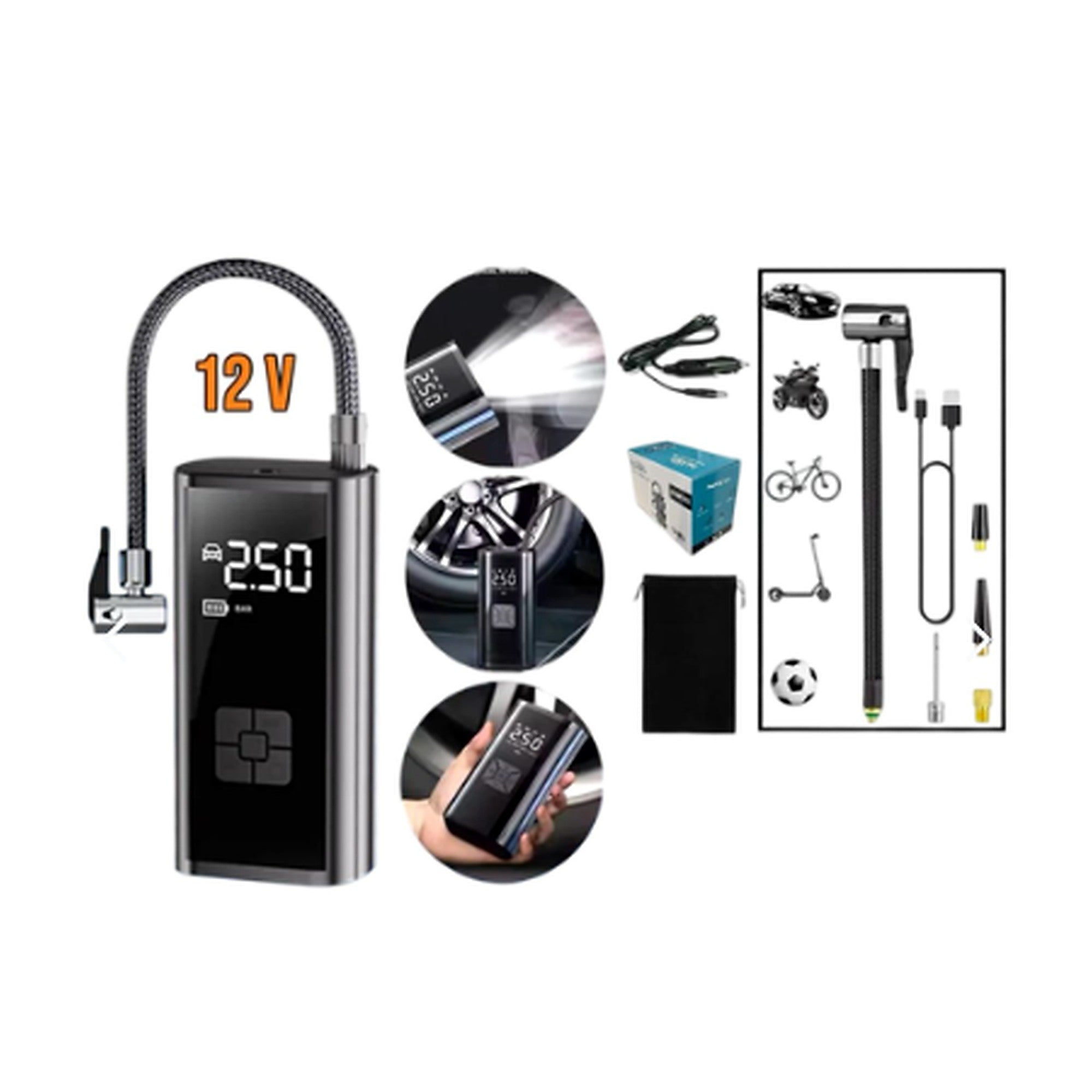 Compresor Eléctrico 12V Portátil Digital — galería 04