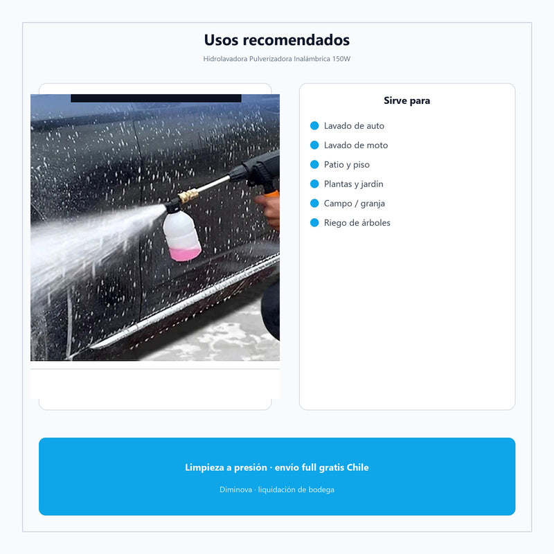 Hidrolavadora — usos recomendados