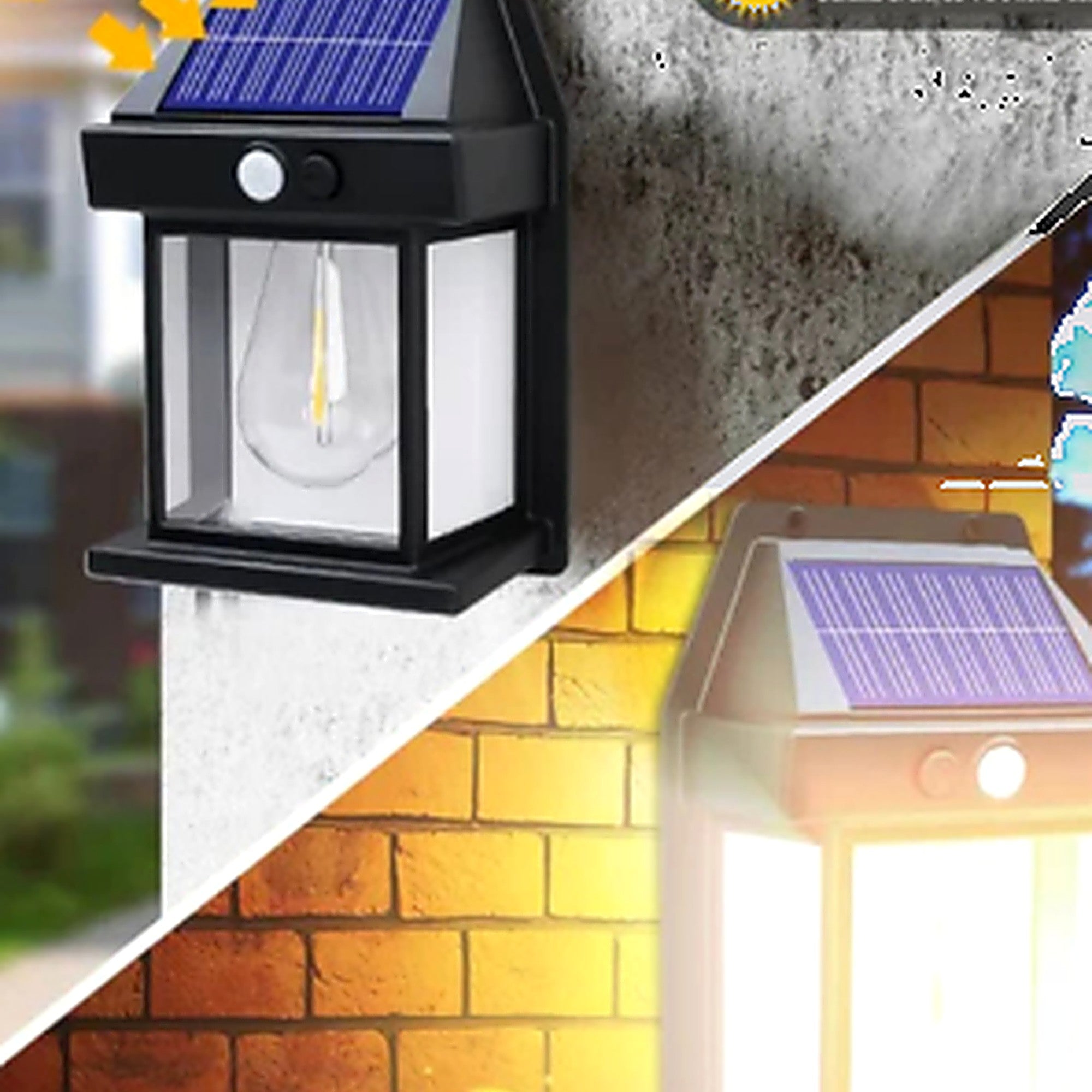 Iluminación solar de pared ecológica — en uso