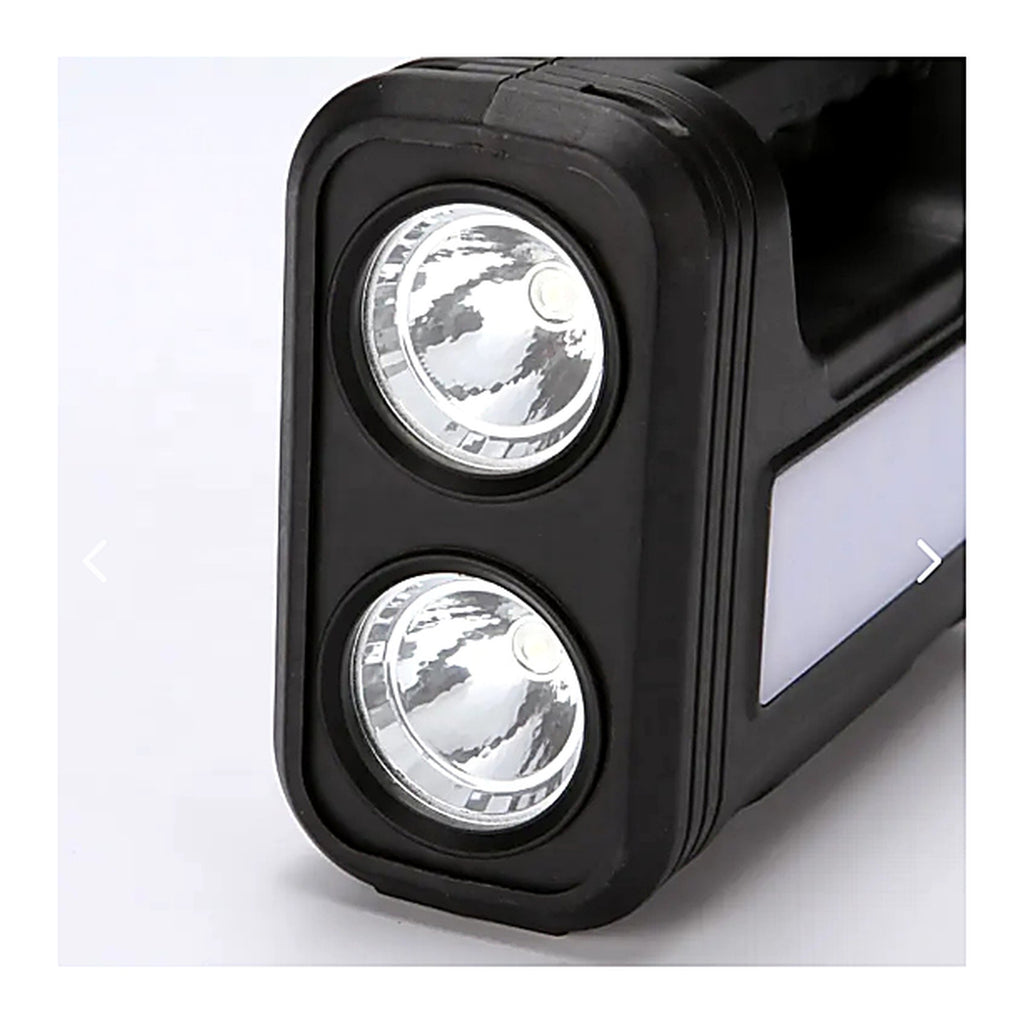 Kit Portátil Solar: Linterna + Panel + USB — focos duales + COB