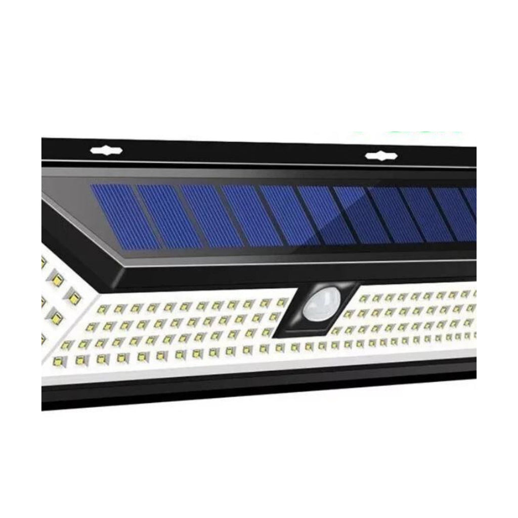 Lámpara Ancha de Pared LED Solar — detalle LEDs y sensor