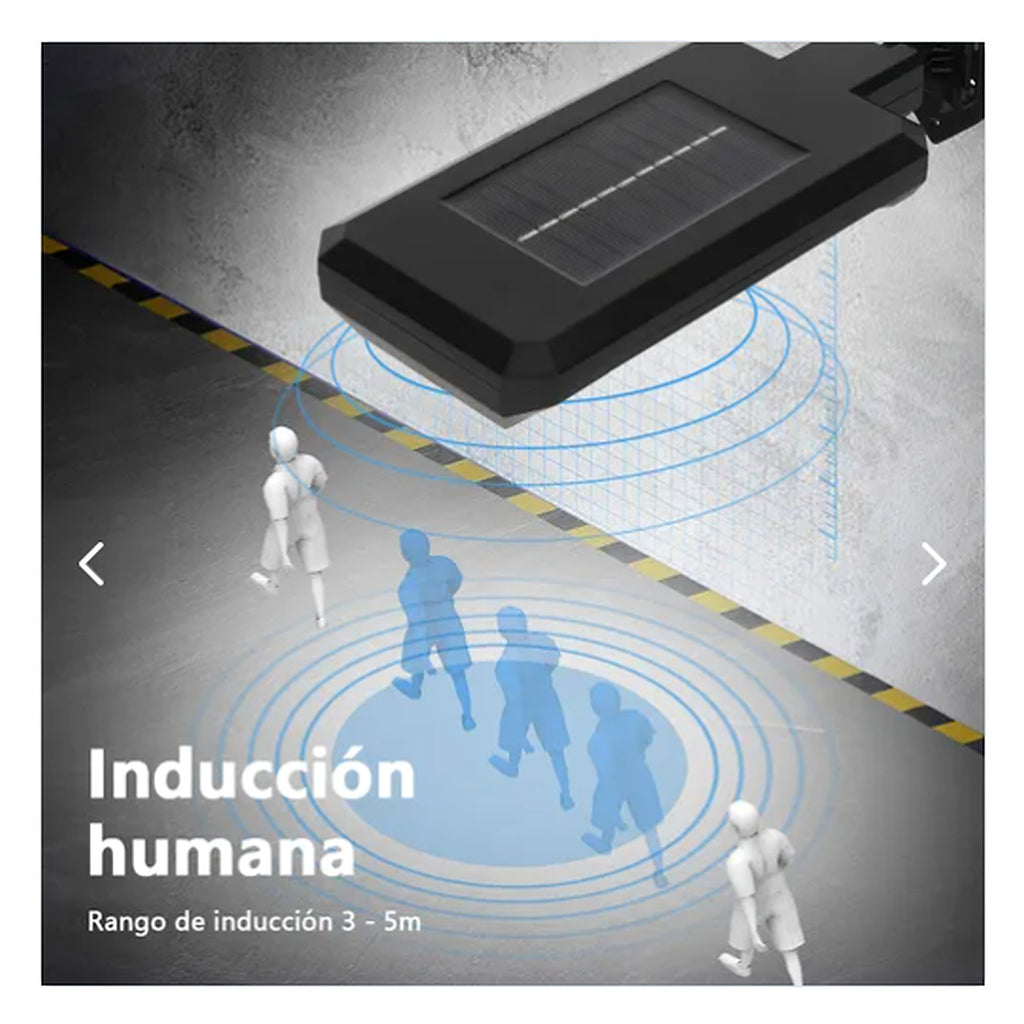 Lámpara Solar LED Exterior IP65 (BK-Q6 al azar) — sensor 3–5 m