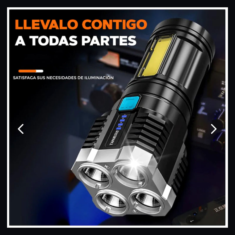 Pack Linterna Recargable + Mini Llavero COB — linterna principal