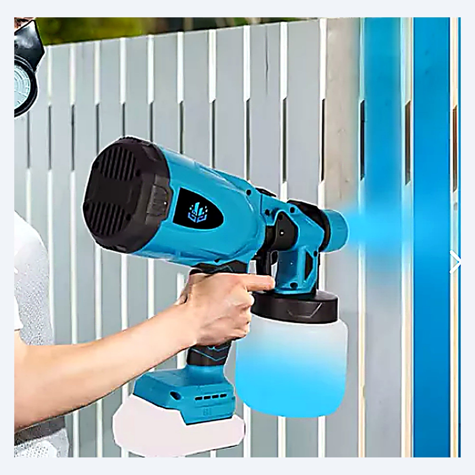 Pistola de Pintura Inalámbrica Compatible Makita — pintando cerca