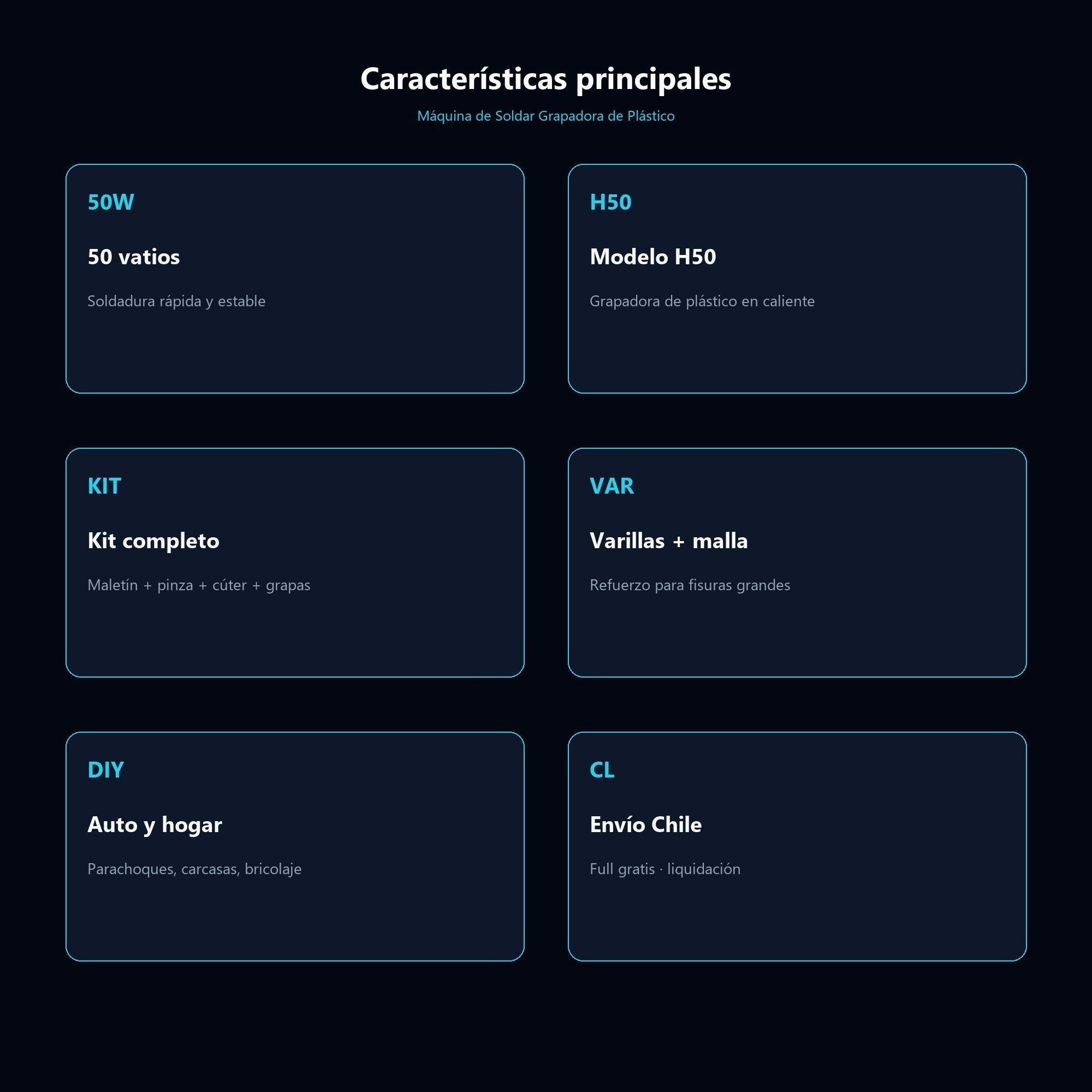 Máquina de Soldar Grapadora de Plástico — características