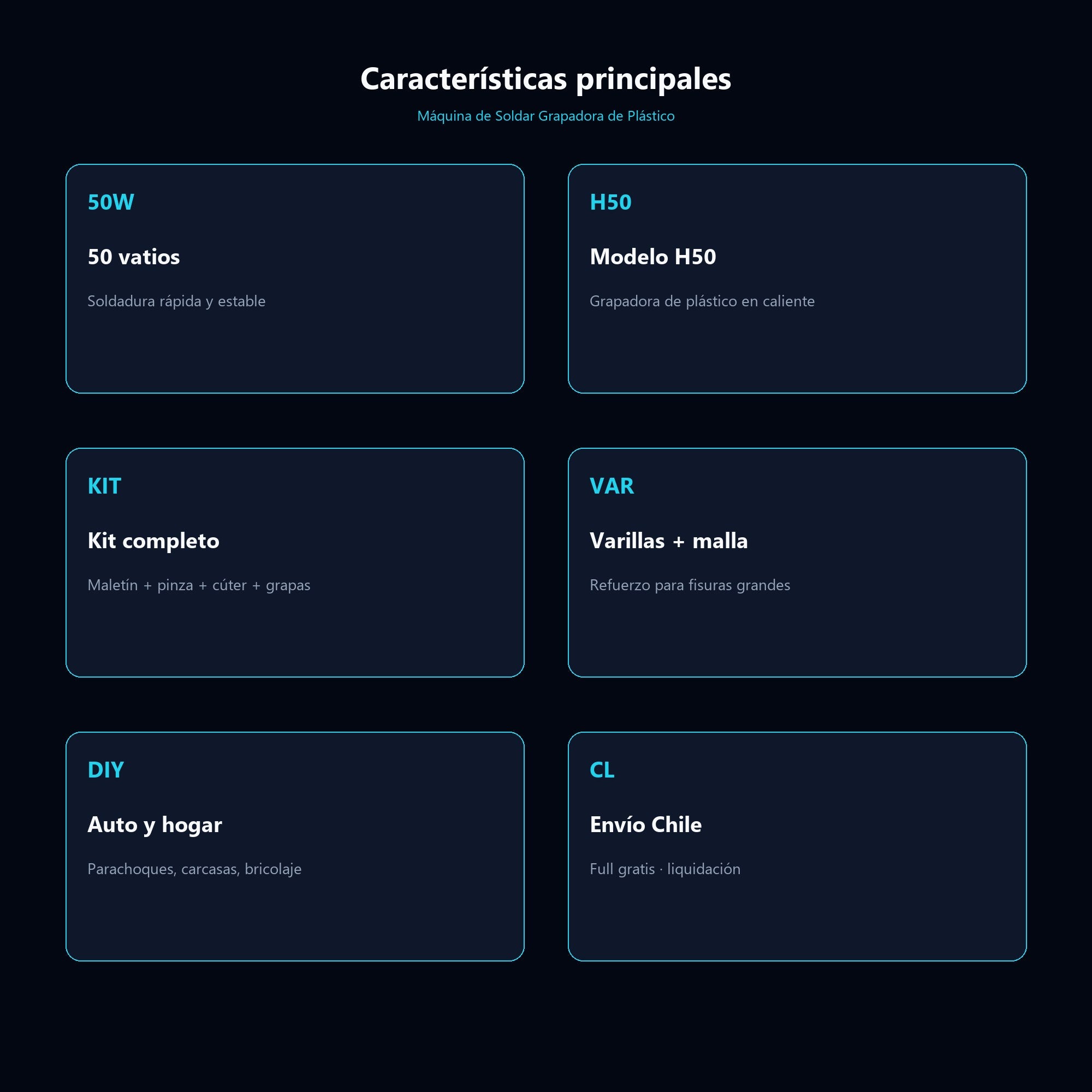 Máquina de Soldar Grapadora de Plástico — características