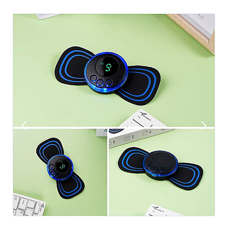 Mini Masajeador EMS Portátil con Parche de Gel — hero display LED