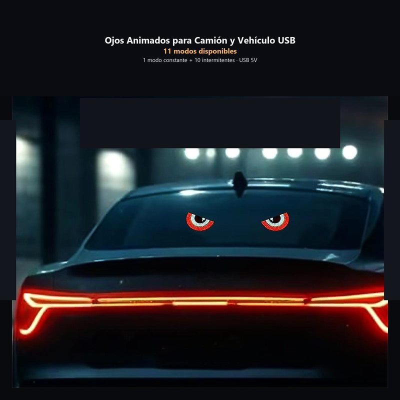 Ojos Animados para Camión y Vehículo USB — 11 modos en auto