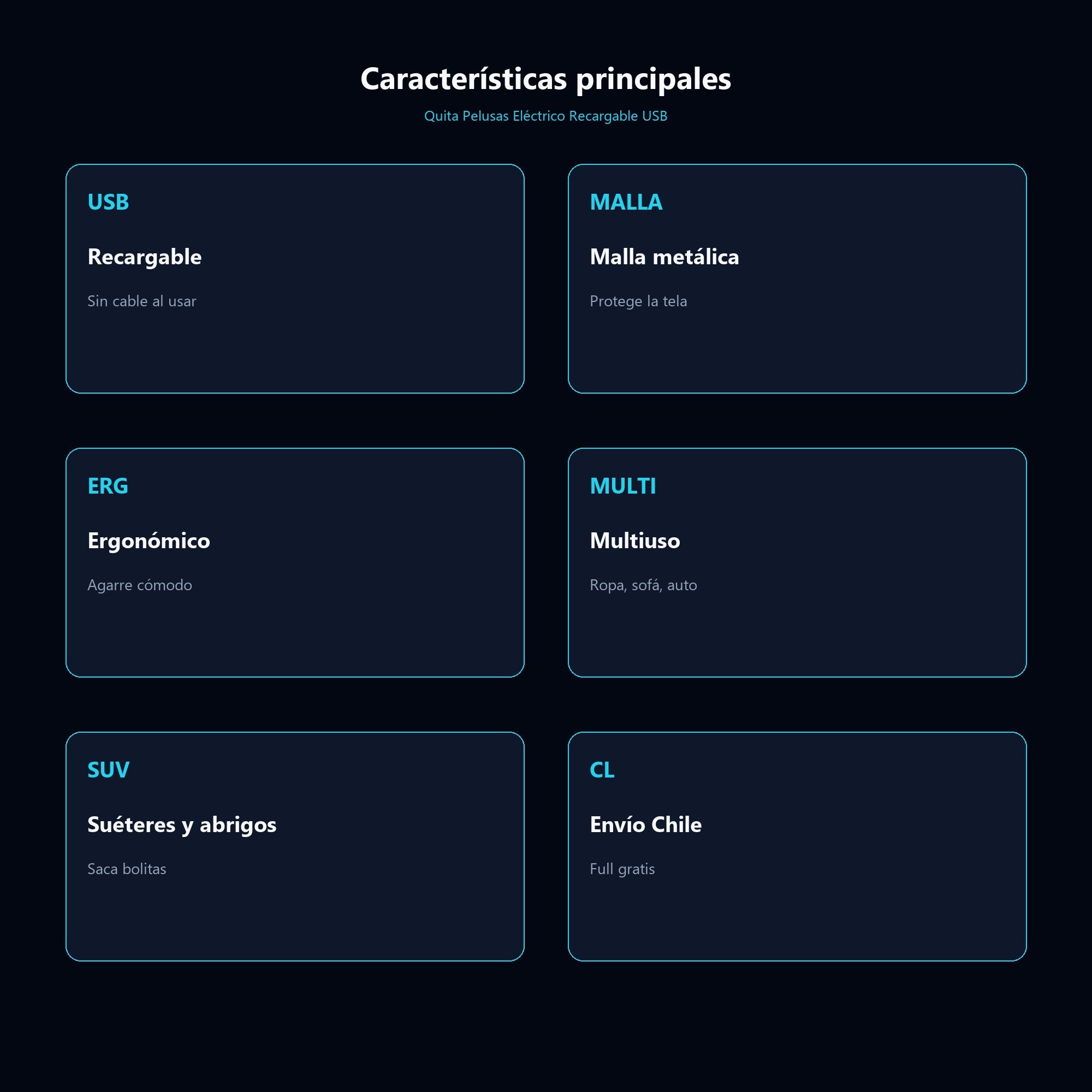 Quita Pelusas Eléctrico Recargable USB — características