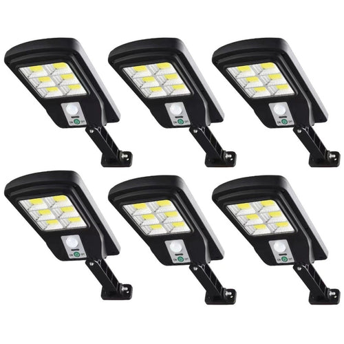 Focos solares LED 6 paneles COB con sensor de movimiento