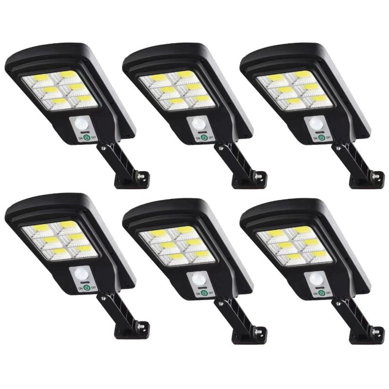 Focos solares LED 6 paneles COB con sensor de movimiento