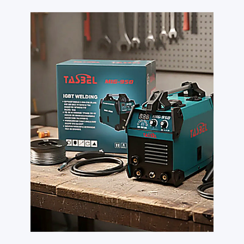 Soldadora MIG/MMA TASBEL IGBT + Kit — máquina y panel